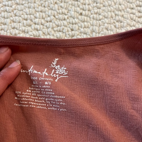 Free People ribbed pink Lucky You Scoop Neck Shirt medium / large - Picture 4 of 8